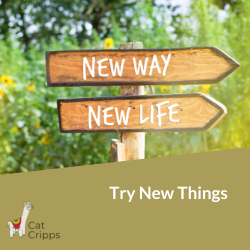 try new things stretch grow